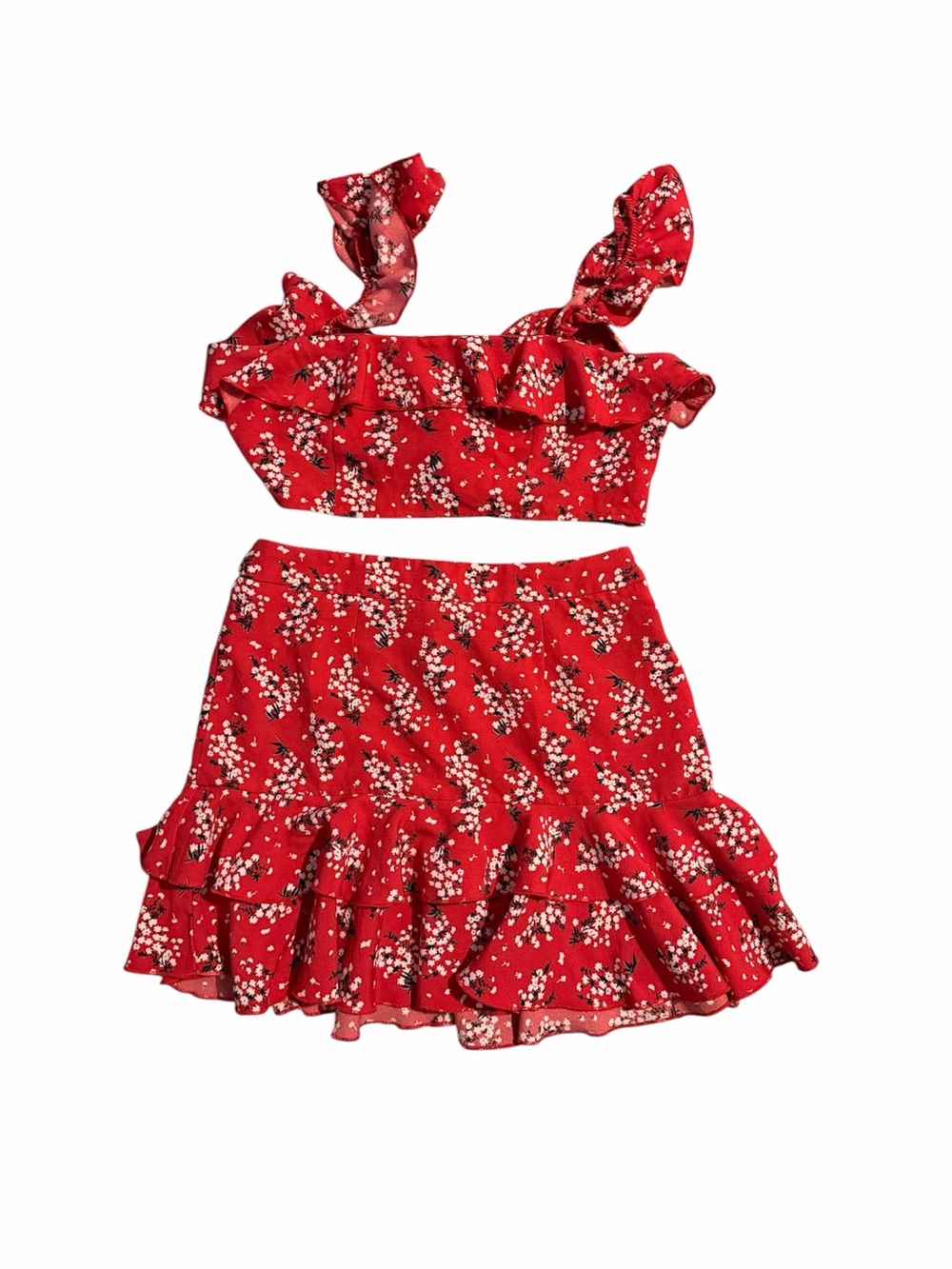 Zaful Red skirt and matching top
